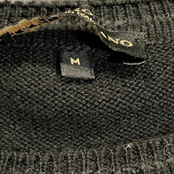 Lenor Romano Italian Wool Fine Knit Basketweave Mens Black Sweater size medium - Picture 6 of 11